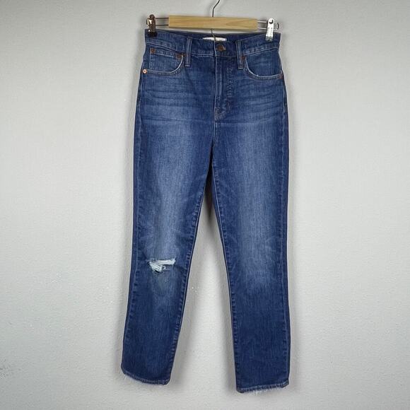 Madewell The Perfect‎ Vintage Jeans Size 25 – Distressed, Raw Hem, High Waist - Picture 1 of 12